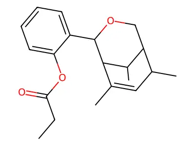 2-(6,8,9-Trimethyl-3-oxabicyclo[3.3.1]non-7-en-2-yl)phenyl propanoate structure