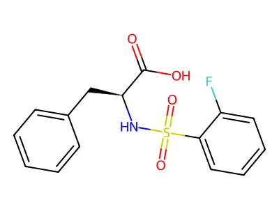 2-(2-Fluorobenzenesulfonamido)-3-phenylpropanoic acid structure