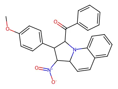 1-benzoyl-2-(4-methoxyphenyl)-3-nitro-1H,2H,3H,3aH-pyrrolo[1,2-a]quinoline structure