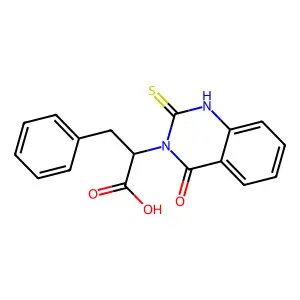 (2S)-2-(4-oxo-2-sulfanyl-3,4-dihydroquinazolin-3-yl)-3-phenylpropanoic acid structure