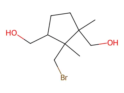 [2-(Bromomethyl)-3-(hydroxymethyl)-2,3-dimethylcyclopentyl]methanol structure