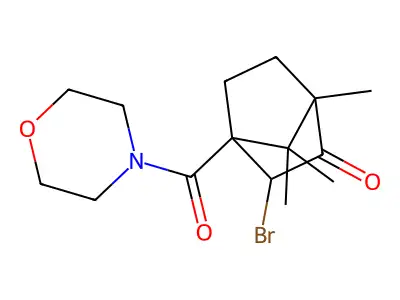 3-Bromo-1,7,7-trimethyl-4-(morpholine-4-carbonyl)bicyclo[2.2.1]heptan-2-one structure
