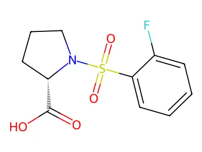 (2S)-1-(2-Fluorobenzenesulfonyl)pyrrolidine-2-carboxylic acid structure
