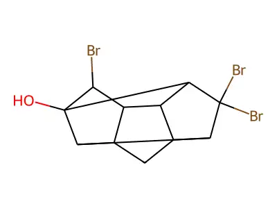 (11S)-7,7,11-Tribromopentacyclo[6.3.0.02,6.03,10.05,9]undecan-1-ol structure