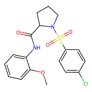 (2S)-1-(4-chlorophenyl)sulfonyl-N-(2-methoxyphenyl)pyrrolidine-2-carboxamide structure