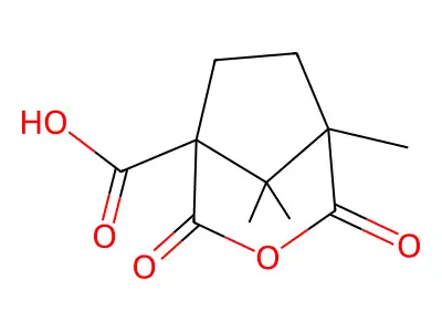 5,8,8-Trimethyl-2,4-dioxo-3-oxabicyclo[3.2.1]octane-1-carboxylic acid structure