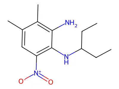 3,4-Dimethyl-6-nitro-1-N-3-pentylbenzene-1,2-diamine structure
