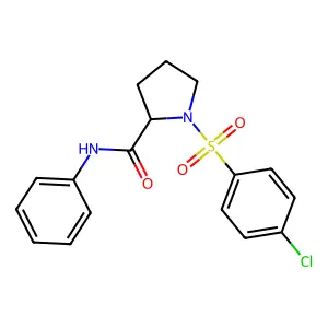 (2S)-1-(4-chlorophenyl)sulfonyl-N-phenylpyrrolidine-2-carboxamide structure