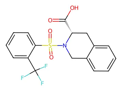 (3S)-2-[2-(Trifluoromethyl)benzenesulfonyl]-1,2,3,4-tetrahydroisoquinoline-3-carboxylic acid structure