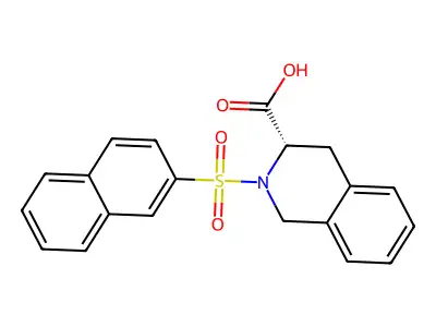 (3S)-2-(Naphthalene-2-sulfonyl)-1,2,3,4-tetrahydroisoquinoline-3-carboxylic acid structure