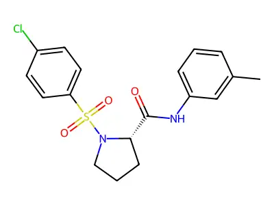 (2S)-1-(4-chlorophenyl)sulfonyl-N-(3-methylphenyl)pyrrolidine-2-carboxamide structure