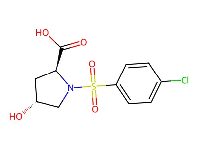 (2S,4R)-1-(4-chlorophenyl)sulfonyl-4-hydroxypyrrolidine-2-carboxylic acid structure