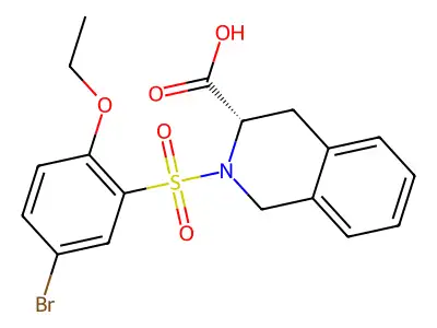 (3S)-2-(5-Bromo-2-ethoxybenzenesulfonyl)-1,2,3,4-tetrahydroisoquinoline-3-carboxylic acid structure