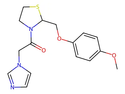 Thiazolidine, 3-(1H-imidazol-1-ylacetyl)-2-((4-methoxyphenoxy)methyl)- structure