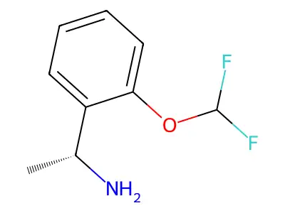 (1R)-1-[2-(difluoromethoxy)phenyl]ethan-1-amine structure