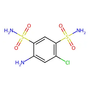 4-Amino-6-chloro-1,3-benzenedisulfonamide structure