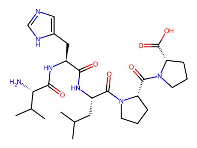 L-Proline, 1-(1-(N-(N-L-valyl-L-histidyl)-L-leucyl)-L-prolyl)- structure