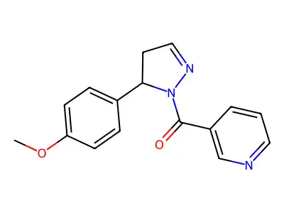1H-Pyrazole, 4,5-dihydro-5-(4-methoxyphenyl)-1-(3-pyridinylcarbonyl)- structure