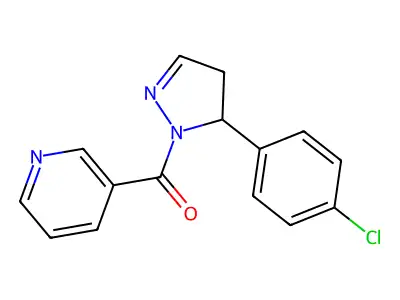 1H-Pyrazole, 4,5-dihydro-5-(4-chlorophenyl)-1-(3-pyridinylcarbonyl)- structure