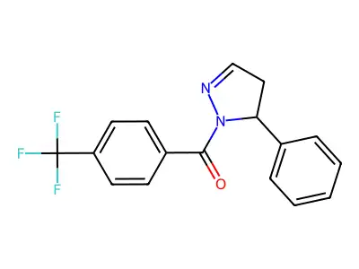 1H-Pyrazole, 4,5-dihydro-5-phenyl-1-(4-(trifluoromethyl)benzoyl)- structure