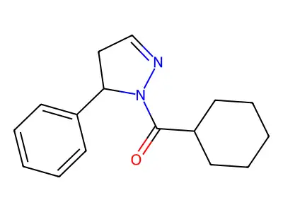 Cyclohexyl(5-phenyl-4,5-dihydro-1H-pyrazol-1-yl)methanone structure
