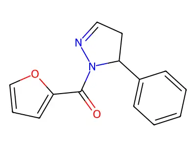 (Furan-2-yl)(5-phenyl-4,5-dihydro-1H-pyrazol-1-yl)methanone structure