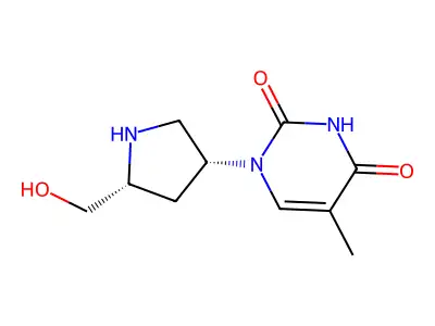 cis-4-(Thymin-1-yl)-D-prolinol structure