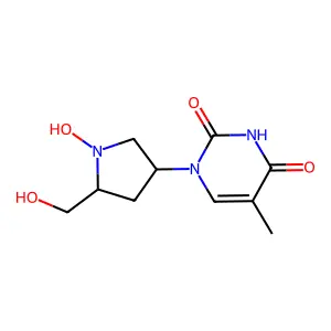N-Hydroxy-cis-4-(thymin-1-yl)-D-prolinol structure