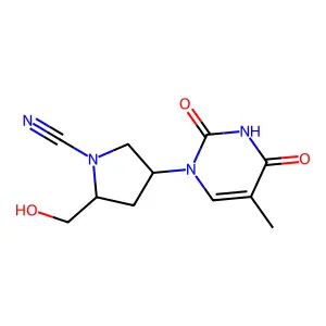 N-Cyano-cis-4-(thymin-1-yl)-D-prolinol structure