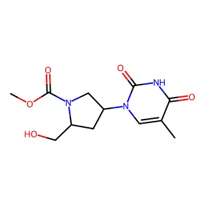 N-((Methyloxy)carbonyl)-cis-4-(thymin-1-yl)-D-prolinol structure