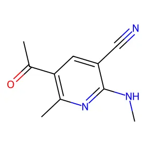 5-Acetyl-6-methyl-2-(methylamino)pyridine-3-carbonitrile structure