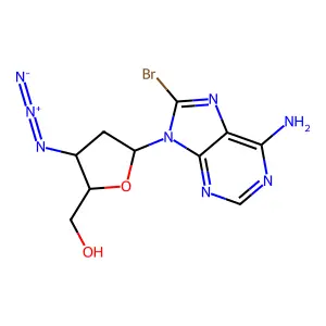 Adenosine, 3'-azido-8-bromo-2',3'-dideoxy- structure
