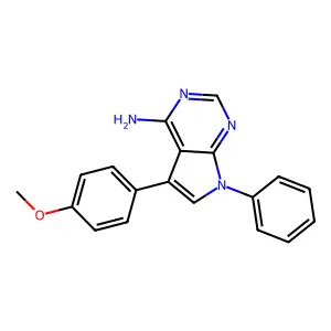 5-(4-methoxyphenyl)-7-phenyl-7H-pyrrolo[2,3-d]pyrimidin-4-amine structure
