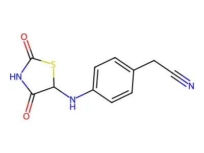 2-{4-[(2,4-Dioxo-1,3-thiazolan-5-yl)amino]phenyl}acetonitrile structure