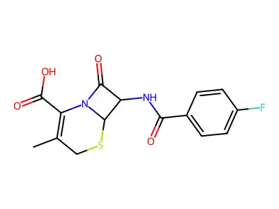 7-[(4-fluorobenzoyl)amino]-3-methyl-8-oxo-5-thia-1-azabicyclo[4.2.0]oct-2-ene-2-carboxylic Acid structure