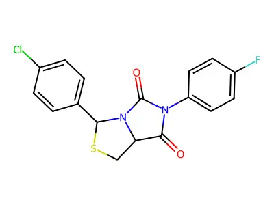 3-(4-chlorophenyl)-6-(4-fluorophenyl)-1H-imidazo[1,5-c][1,3]thiazole-5,7(6H,7aH)-dione structure
