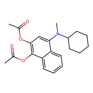 1,2-Naphthalenediol, 4-(cyclohexylmethylamino)-, 1,2-diacetate structure
