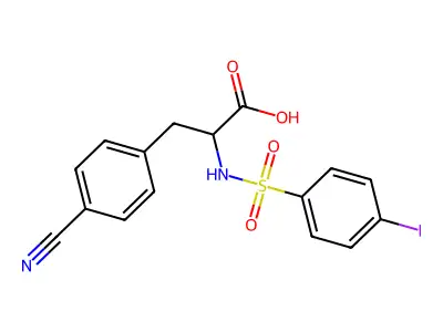 3-(4-cyanophenyl)-2-[(4-iodophenyl)sulfonylamino]propanoic Acid structure