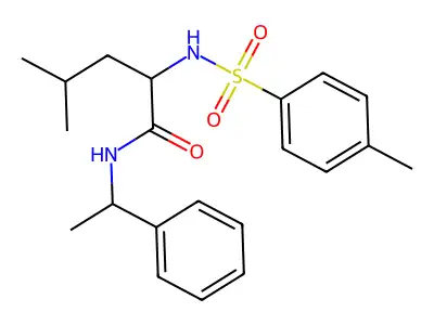 4-methyl-2-[(4-methylphenyl)sulfonylamino]-N-(1-phenylethyl)pentanamide structure