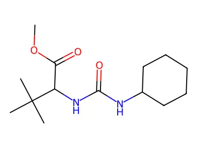 Methyl 2-{[(cyclohexylamino)carbonyl]amino}-3,3-dimethylbutanoate structure