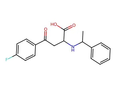 4-(4-Fluorophenyl)-4-oxo-2-((1-phenylethyl)amino)butanoic acid structure