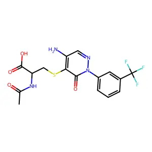 L-Cysteine, N-acetyl-S-(5-amino-2,3-dihydro-3-oxo-2-(3-(trifluoromethyl)phenyl)-4-pyridazinyl)- structure