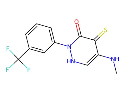 3(2H)-Pyridazinone, 4-mercapto-5-(methylamino)-2-(3-(trifluoromethyl)phenyl)- structure