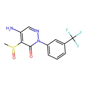 3(2H)-Pyridazinone, 5-amino-4-(methylsulfinyl)-2-(3-(trifluoromethyl)phenyl)- structure