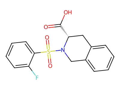 (3S)-2-(2-Fluorobenzenesulfonyl)-1,2,3,4-tetrahydroisoquinoline-3-carboxylic acid structure