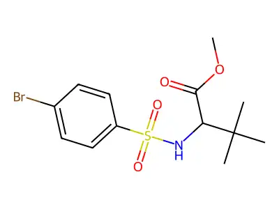 Methyl 2-{[(4-bromophenyl)sulfonyl]amino}-3,3-dimethylbutanoate structure