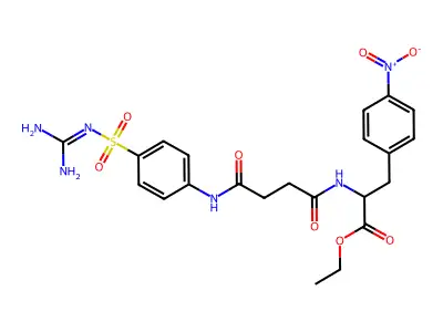 ethyl N-(4-{[4-(carbamimidoylsulfamoyl)phenyl]amino}-4-oxobutanoyl)-4-nitrophenylalaninate structure