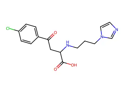 4-(4-chlorophenyl)-2-{[3-(1H-imidazol-1-yl)propyl]amino}-4-oxobutanoic acid structure