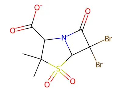 6,6-dibromo-3,3-dimethyl-4,4,7-trioxo-4 structure