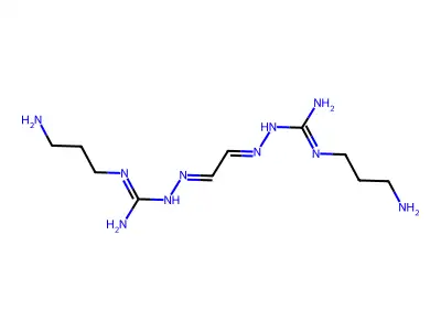 2-(3-aminopropyl)-1-[2-[[N'-(3-aminopropyl)carbamimidoyl]hydrazinylidene]ethylideneamino]guanidine structure